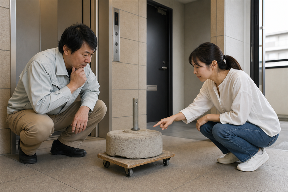 ベランダからの運搬
