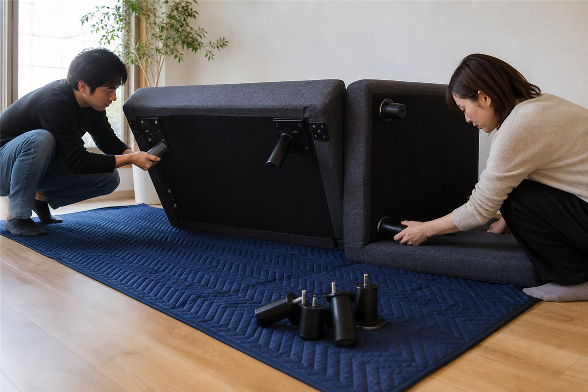 脚と連結部を無理なく外す