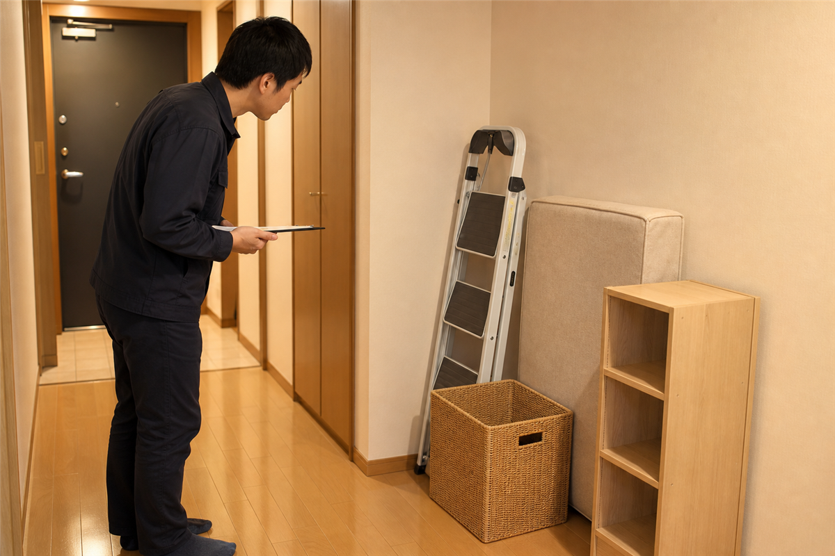 長い本体を安全に搬出する