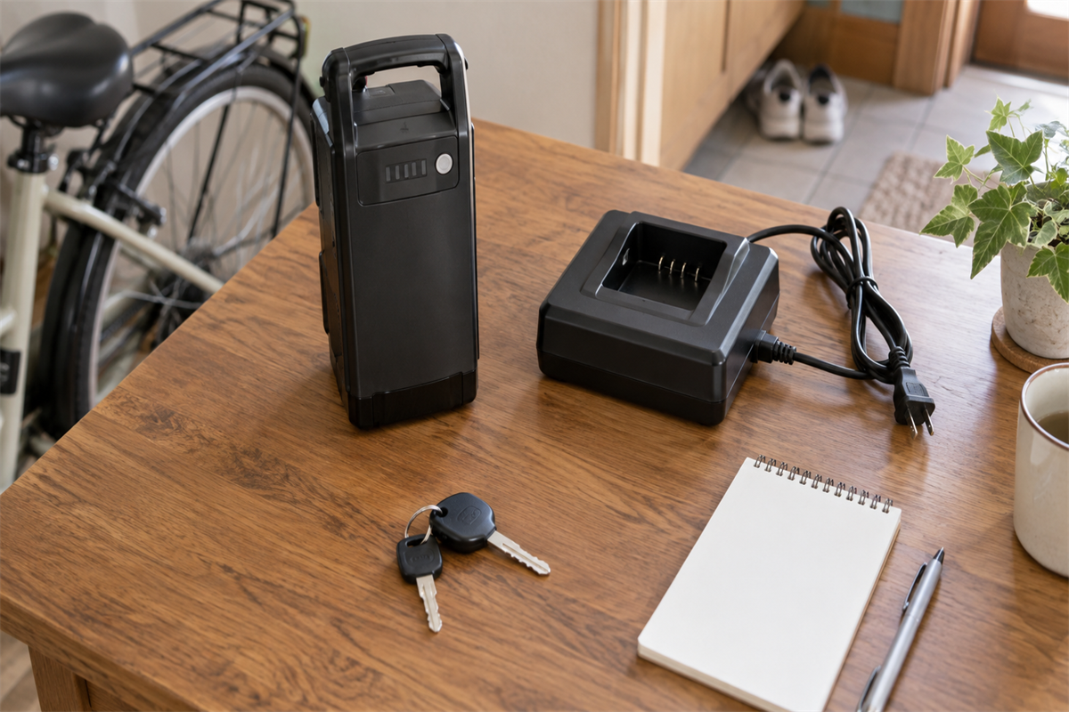 処分前に確認する自転車の鍵と充電器