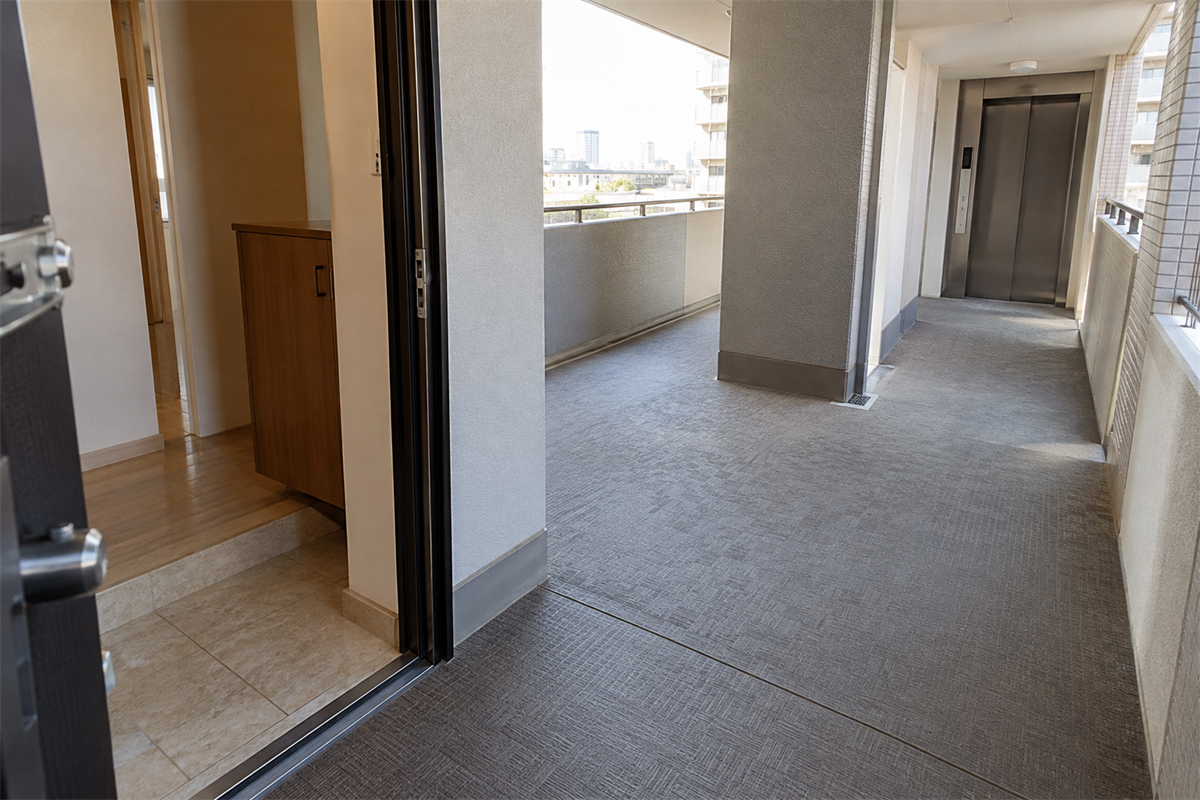 集合住宅の玄関からエレベーターまでの搬出経路